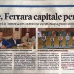 Articolo su La Nuova Ferrara per la partecipazione alla Tenzone Aurea di Settembre con set di scansione dei figuranti del Palio