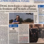 Articolo su Il Resto Del Carlino per la partecipazione al Drone Show di Marzo A Ferrara Fiere